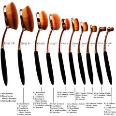 10 Pieces Oval Professional Makeup Brush Set